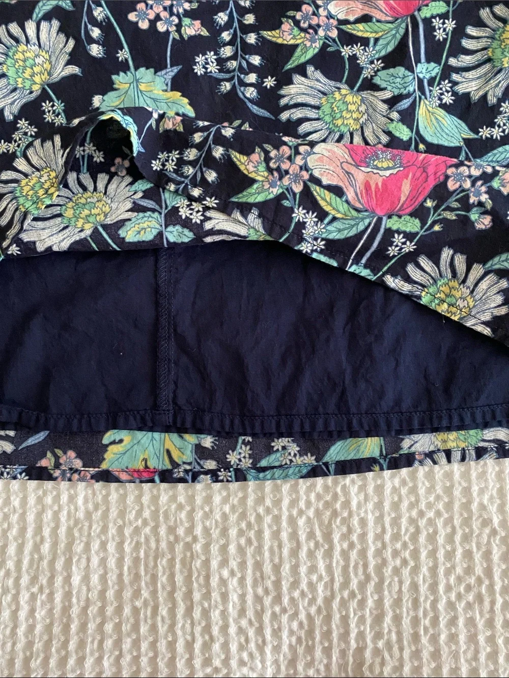 GAP Kids Navy Dress with Pink & Mint Floral Trim